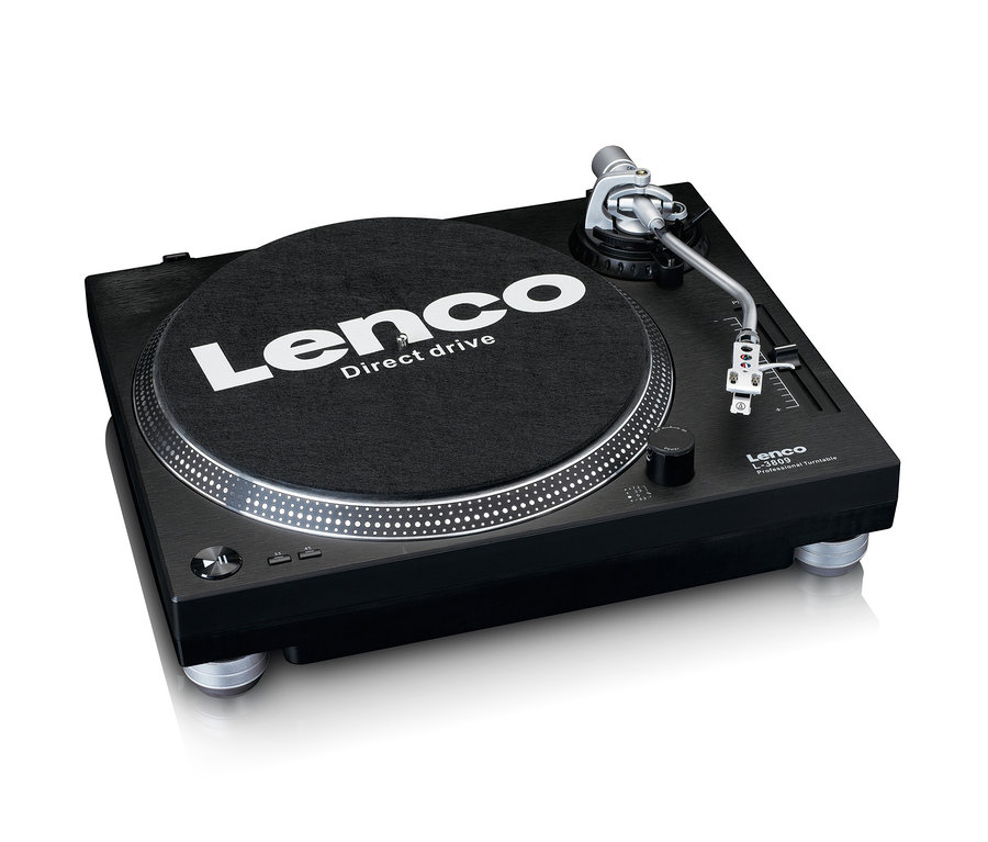Schwarzer Lenco Plattenspieler »L-3809 BK«.