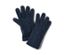 Zwei dunkelblaue Strickfleece-Handschuhe liegen nebeneinander.
