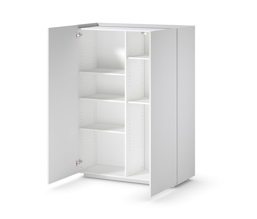 Offenes Highboard mit Regalen.