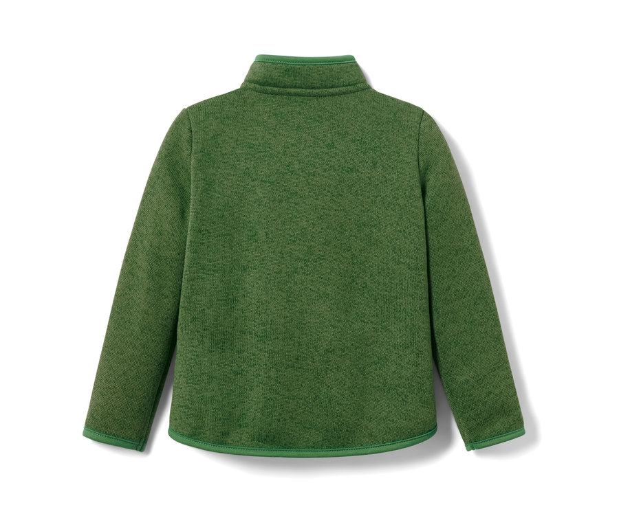 Rückansicht der Kleinkind-Strickfleecejacke.