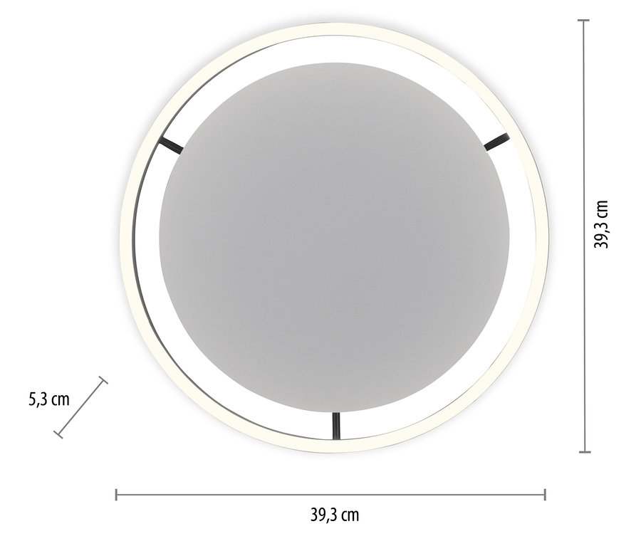 Maße der JUST LIGHT . LED Deckenleuchte »Ritus«: 39,3 x 39,3 x 5,3 cm.