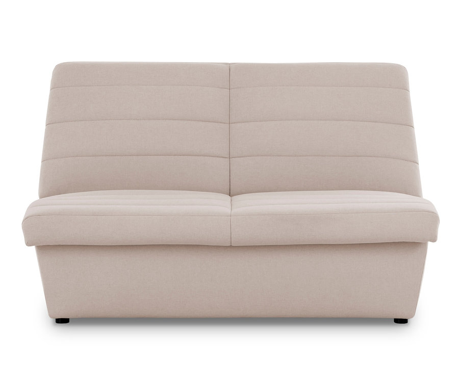 Ein cremefarbenes Zweisitzer-Sofa auf einem weißen Hintergrund. LOOKS by Wolfgang Joop 2-Sitzer, creme