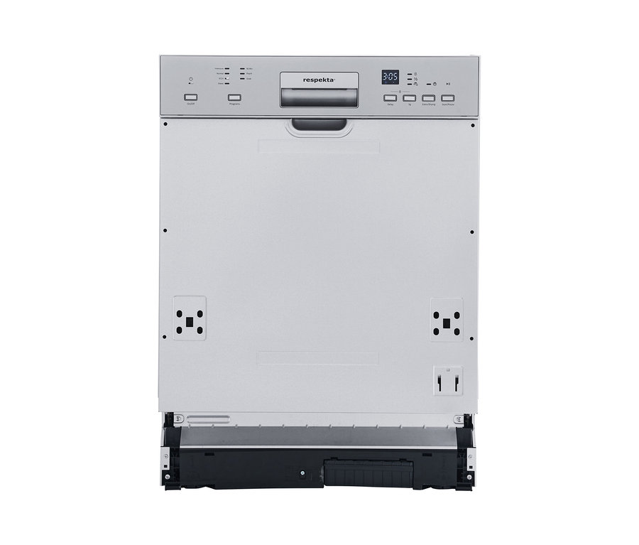 Frontansicht eines teilintegrierbaren Respekta Geschirrspülers "GSP60IBATIDM", 60 cm, E (von A bis G).