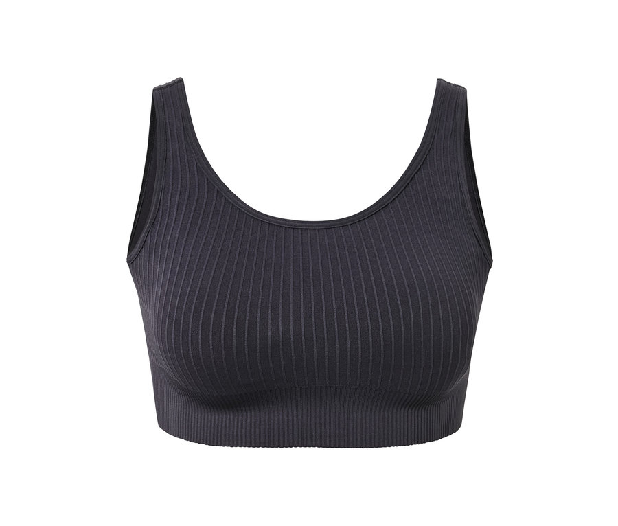 Anthrazitfarbenes Seamless-Sport-Bustier.