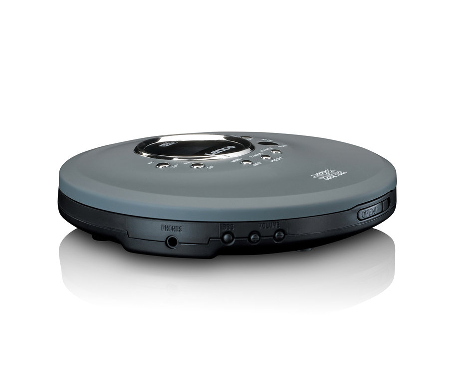 Grauer Lenco Tragbarer CD-/MP3-Player mit DAB+/FM-Radio.