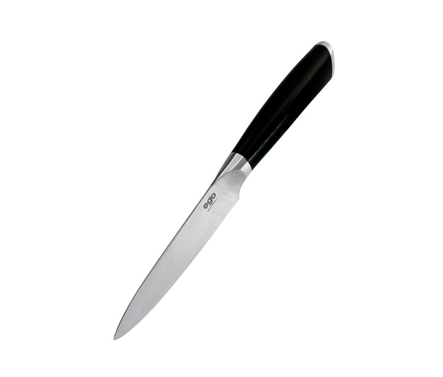 WILFA Universalmesser EGO Sandvik »ES13UK« mit schwarzem Griff und silberner Klinge.