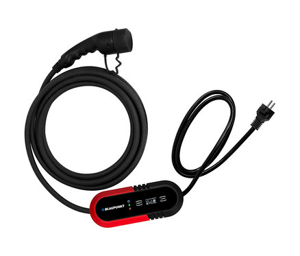 Schwarzes Ladekabel »P1PM2T2« für Elektroautos.