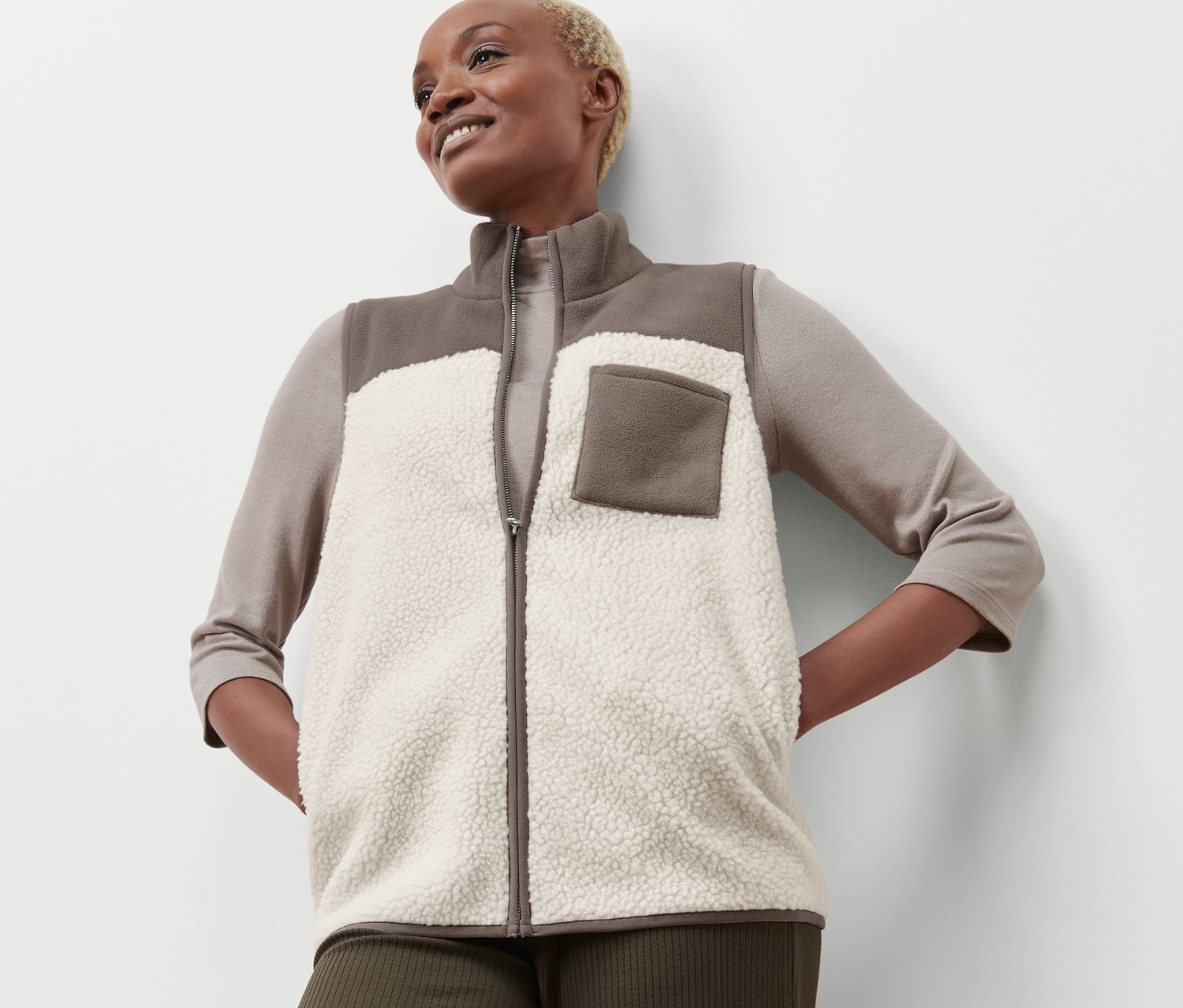 Thumbnail - Tchibo - Teddy-Weste - Damen - Gr. 42 - beige