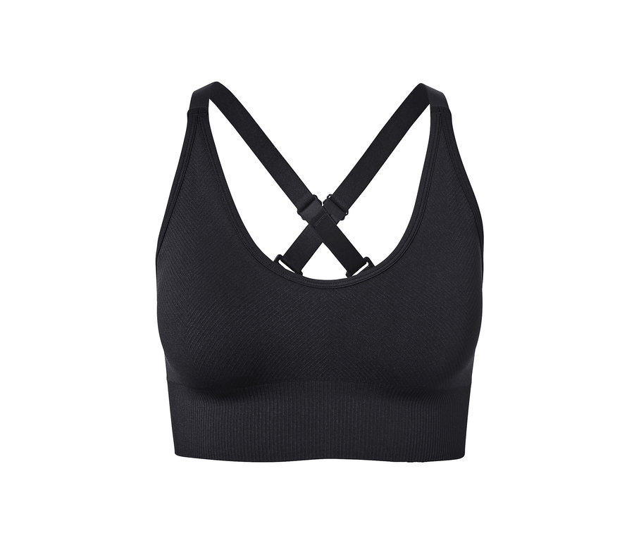 Schwarzes Seamless-Sport-Bustier.