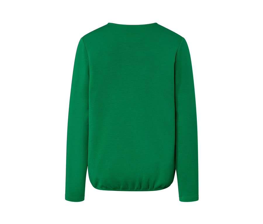 Rückansicht des grünen Blusenshirts aus Modal-Mix.