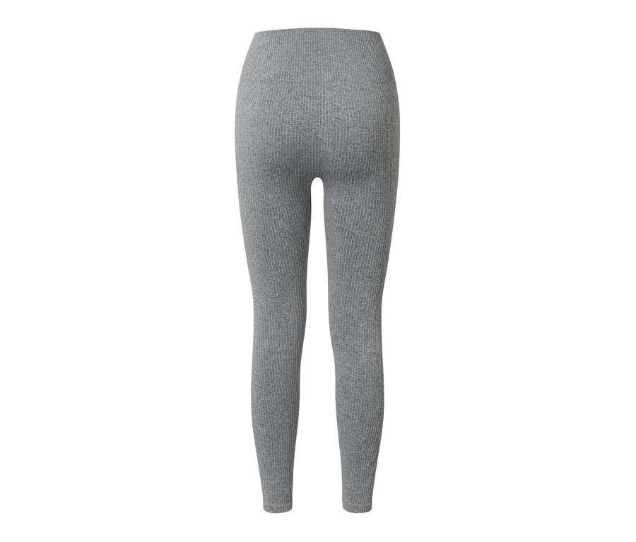 Graue 7/8-Seamless-Funktions-Sporttight auf weißem Hintergrund.