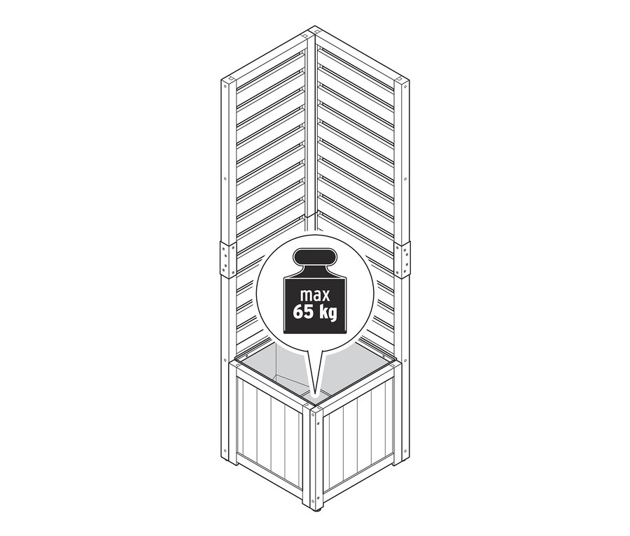 Sichtschutz-Eck-Modul »Elin« mit Pflanzkasten, maximale Traglast 65 kg.