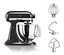Schwarze KitchenAid Küchenmaschine Artisan 5KSM125 inklusive Zubehör.