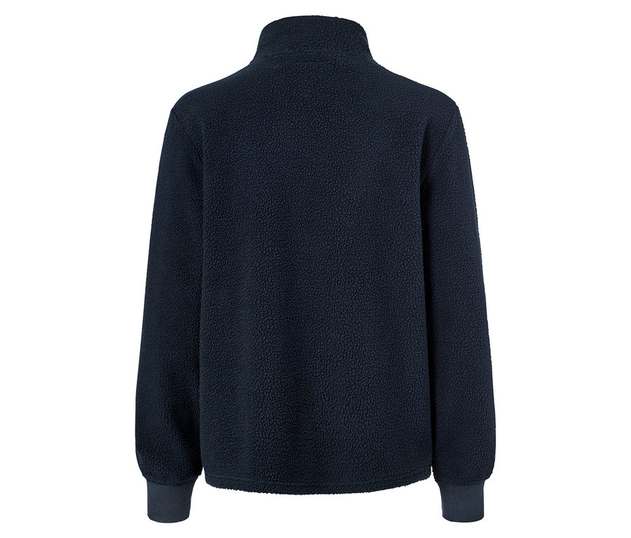 Rückansicht eines blauen Fleece-Troyers.