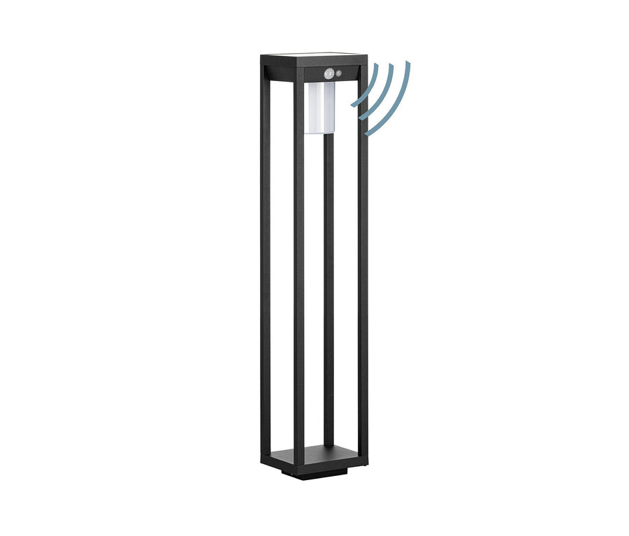 Schwarze Eglo Solar-Sockelleuchte »Martano«.