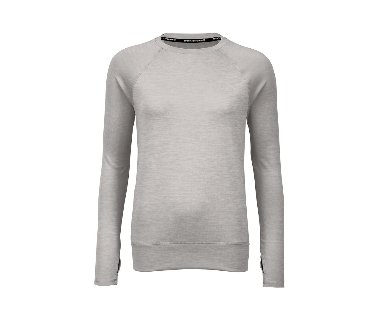 Graues Langarm-Funktionsshirt.