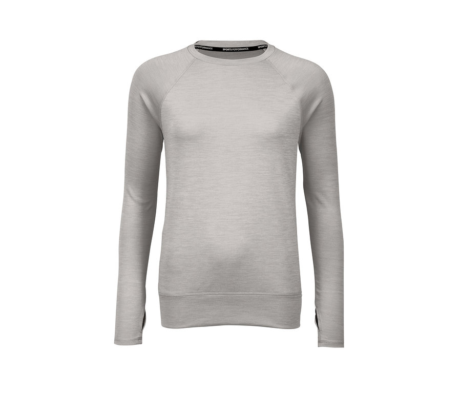Graues Langarm-Funktionsshirt.