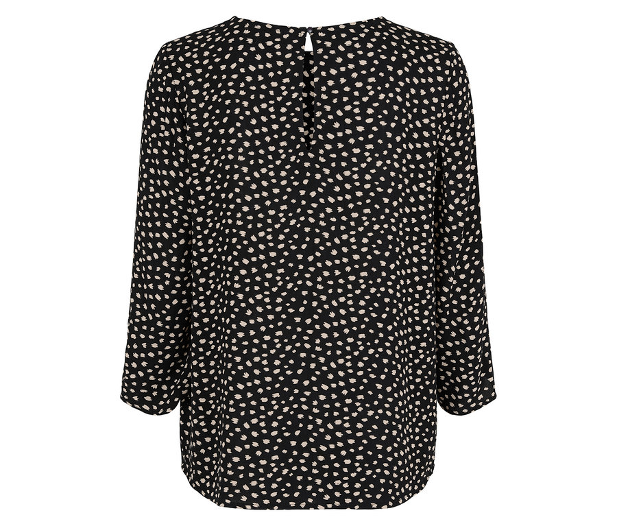 Schwarz-beige Bluse mit Print.