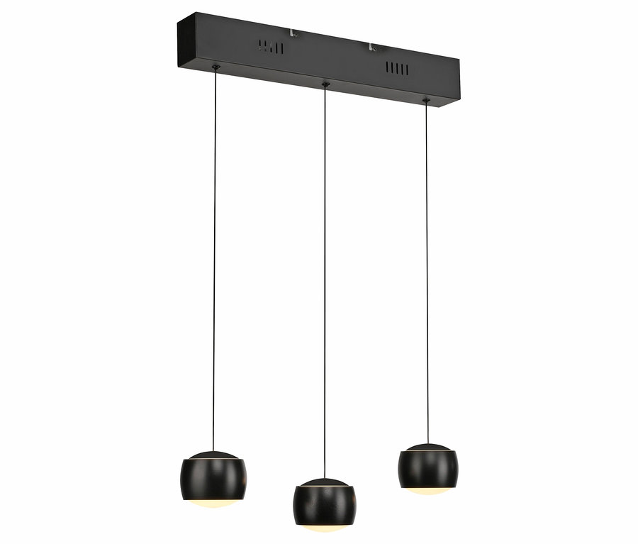 Schwarze Deckenleuchte mit drei Lichtern