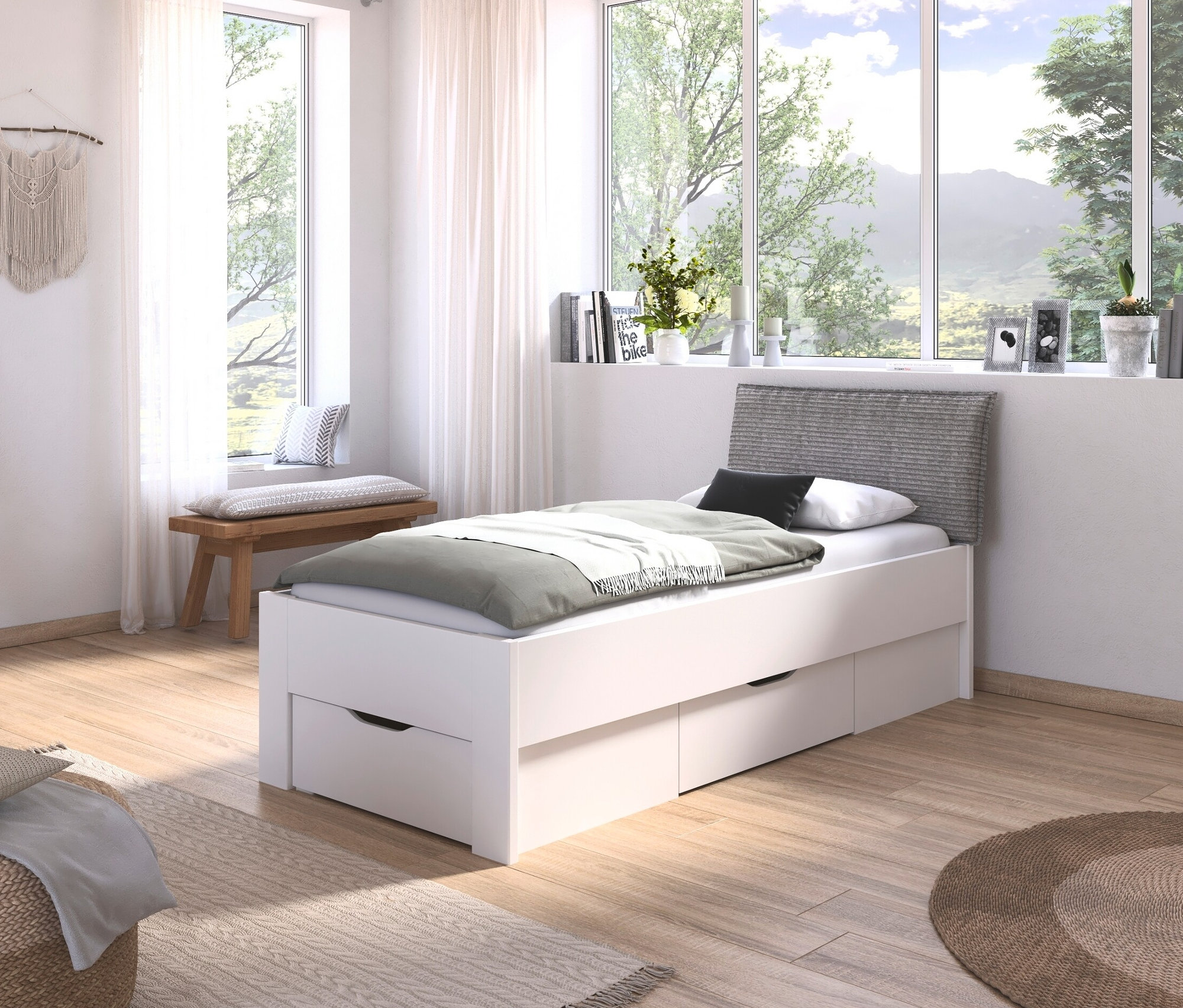 Thumbnail - rauch Bett »Aditio Beds« - 96x216x100cm - weiß - Holz