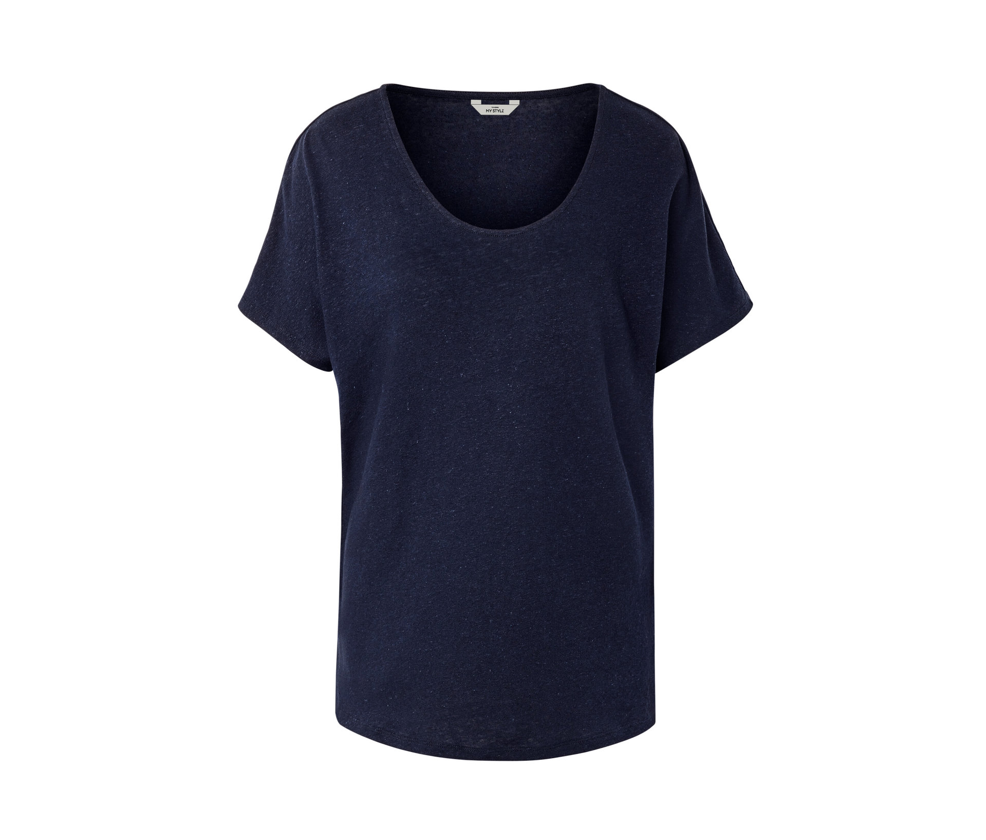 Shirt aus Leinenmix - Damen - Gr. XL - dunkelblau - dunkelblau