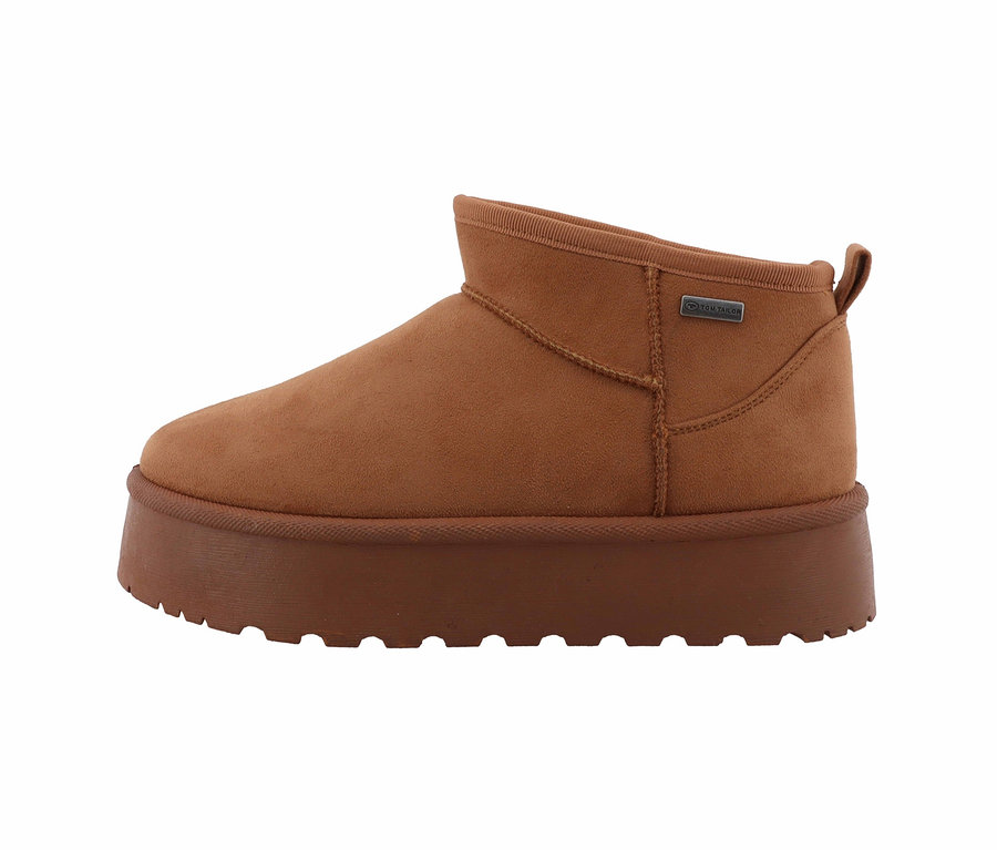 Ein brauner Tom Tailor Stiefelette mit Plateau.
