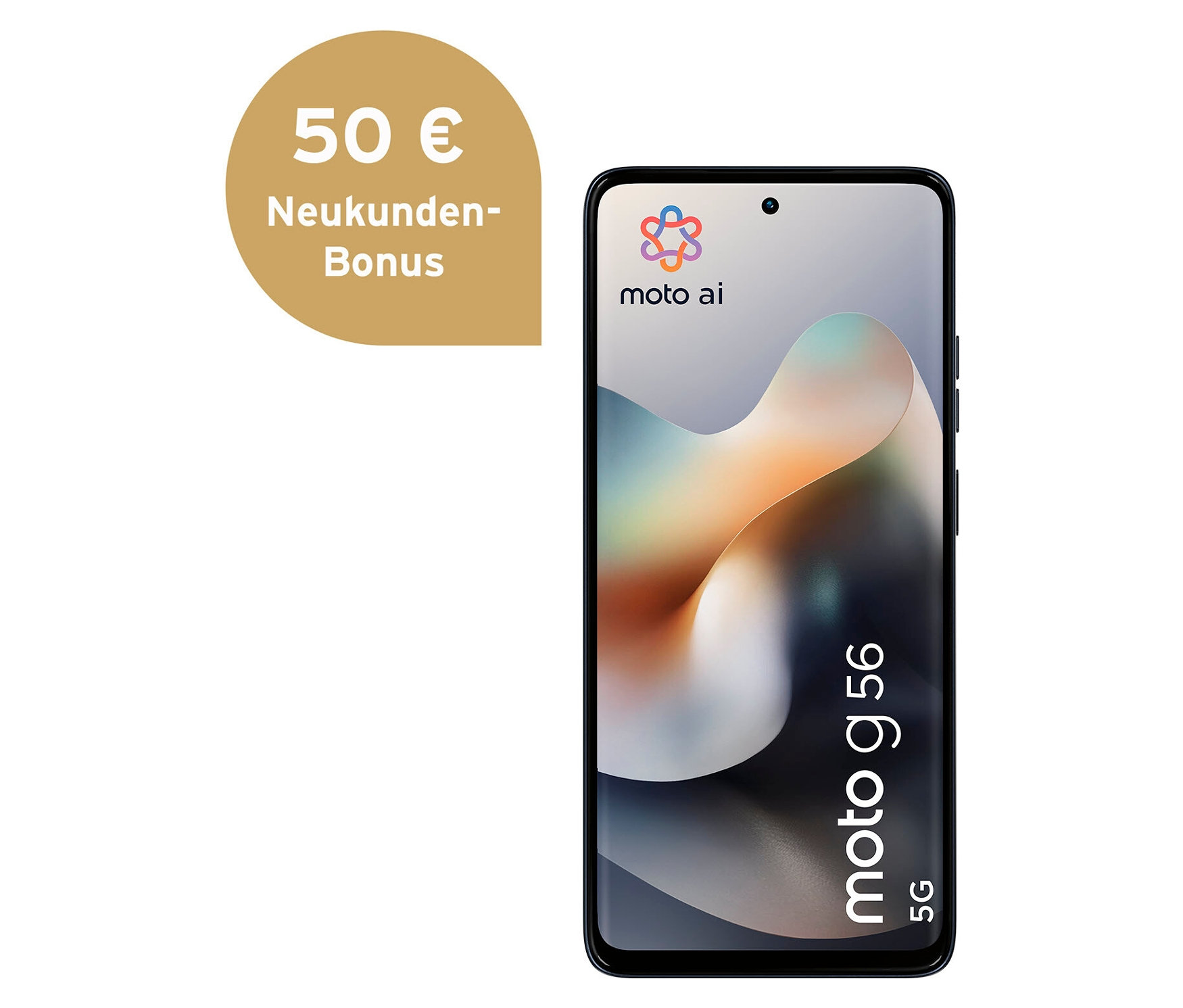 Schwarzes Motorola moto g56 5G 256 GB Mobiltelefon.