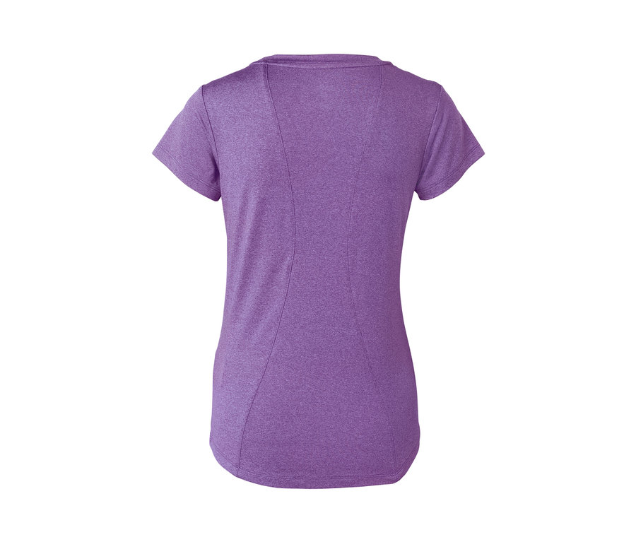 Ein lila Stretch-Funktionsshirt von hinten.