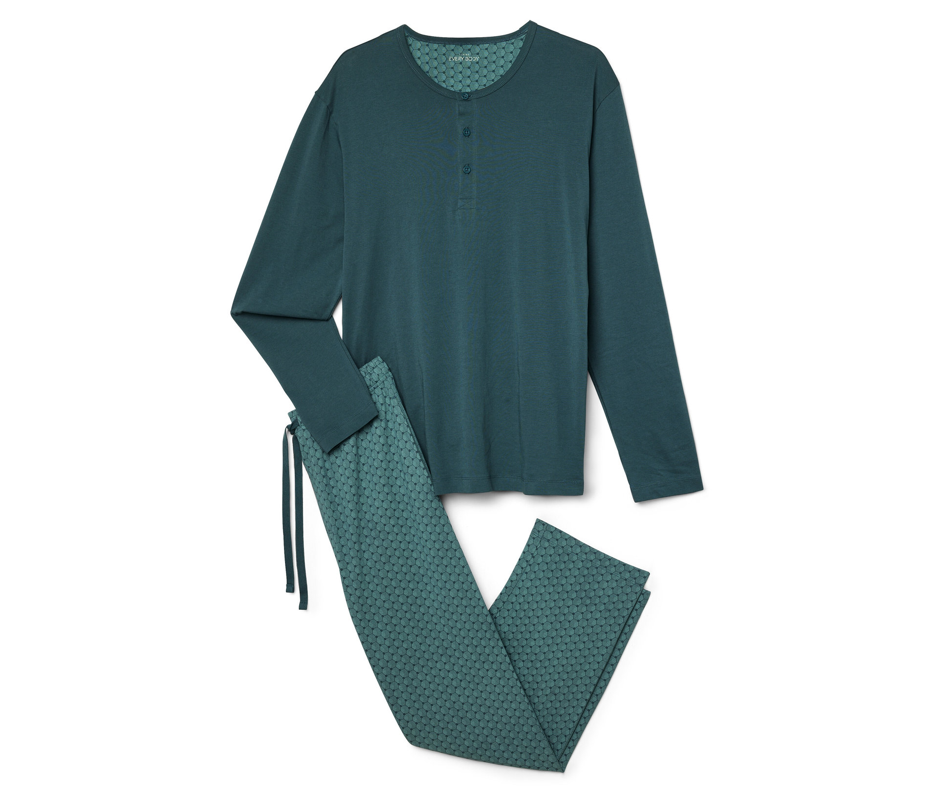 Pyjama-Set - Herren - Gr. M - petrol/print - petrol