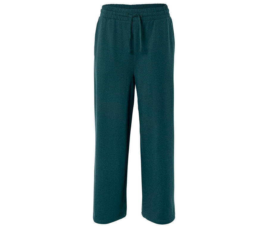 Eine grüne, lange Freizeithose mit Kordelzug.