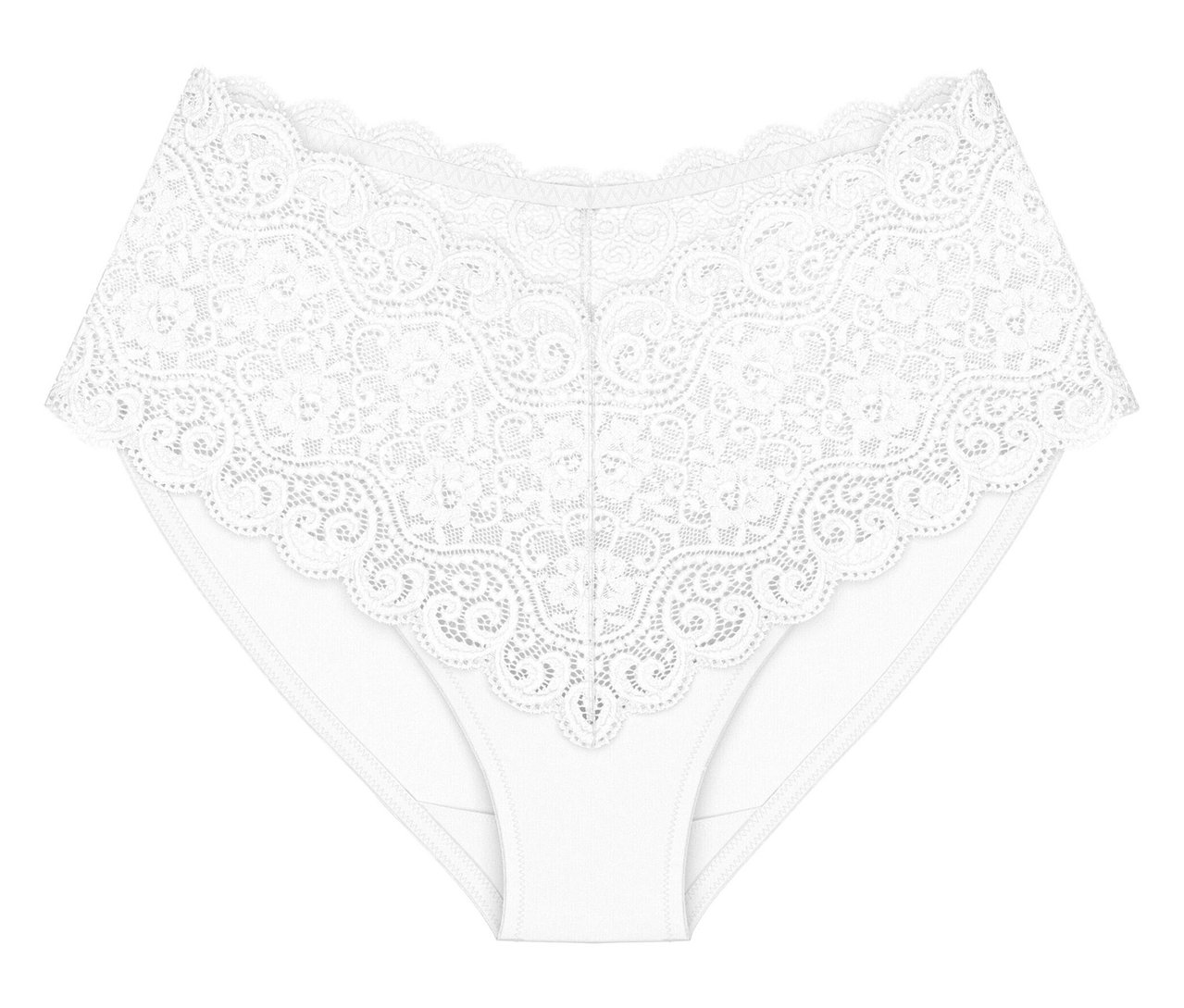 Weißer Triumph Amourette Maxi Slip mit breiter, floraler Spitze.