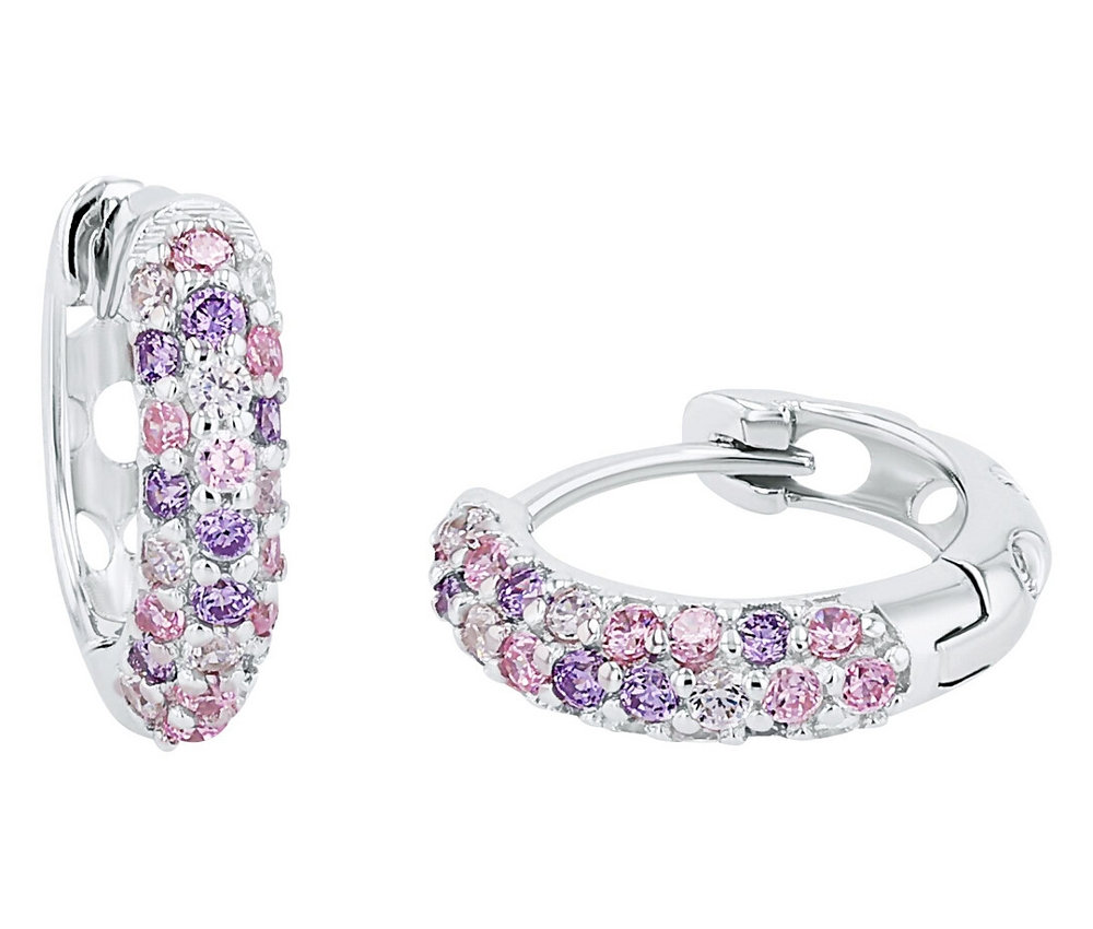 Tchibo - Amor 925 Silber Kinder-Ohrschmuck »Zirkonia« - lila