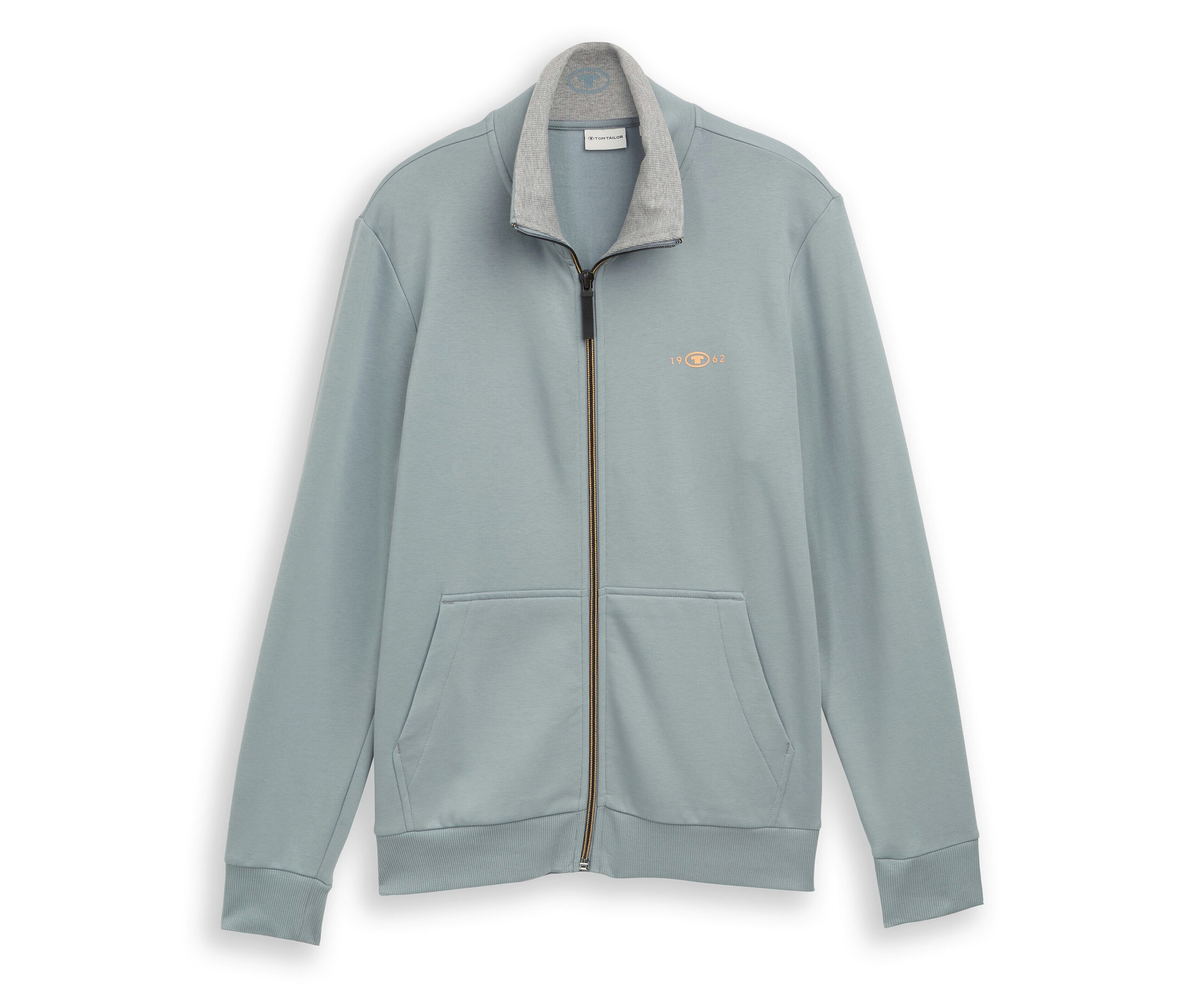 Sweatjacke mit Stehkragen - Herren - Gr. L - grau - grau