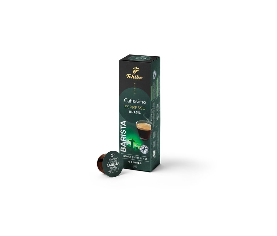 Eine Packung Cafissimo Favourite Collection und Cafissimo BARISTA Espresso Brasil - 10 Kapseln.