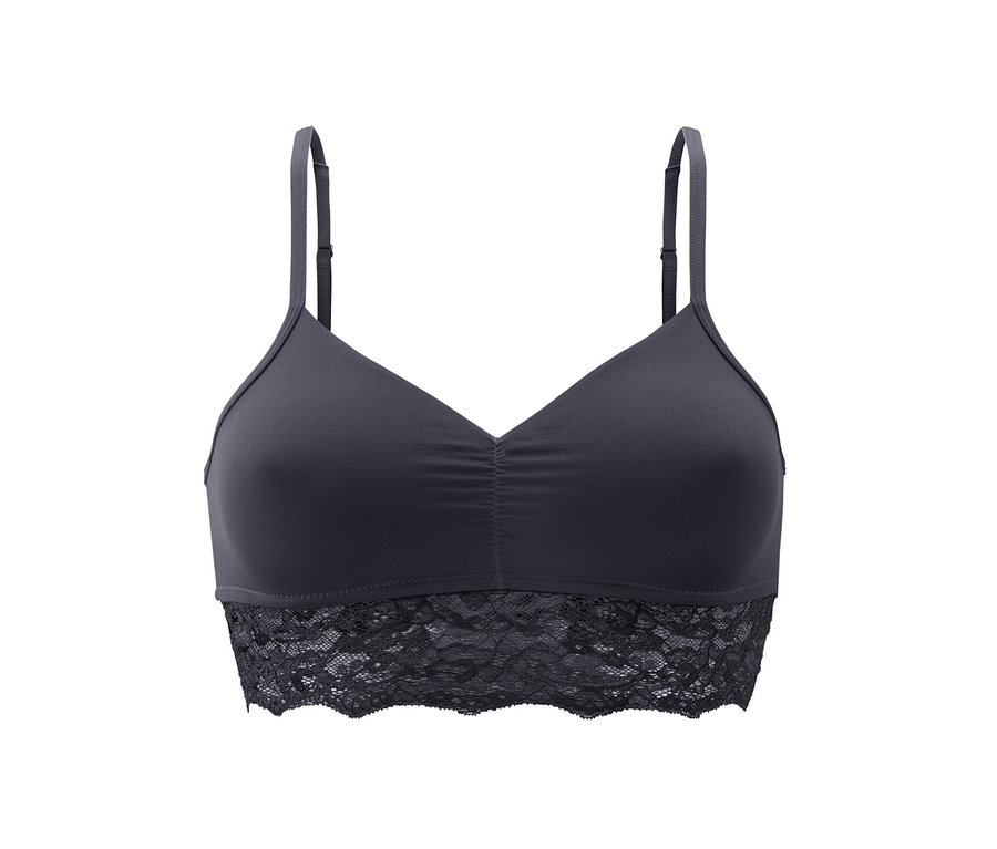 Schwarzes Bustier mit Spitze.