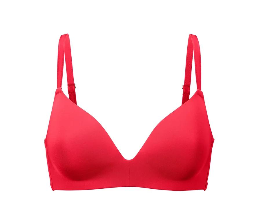 Roter Softschalen-BH mit verstellbaren Trägern.