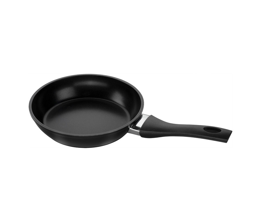 Schwarze Bratpfanne Henckels by ZWILLING »Breeze« mit schwarzem Griff und silbernem Ansatz.