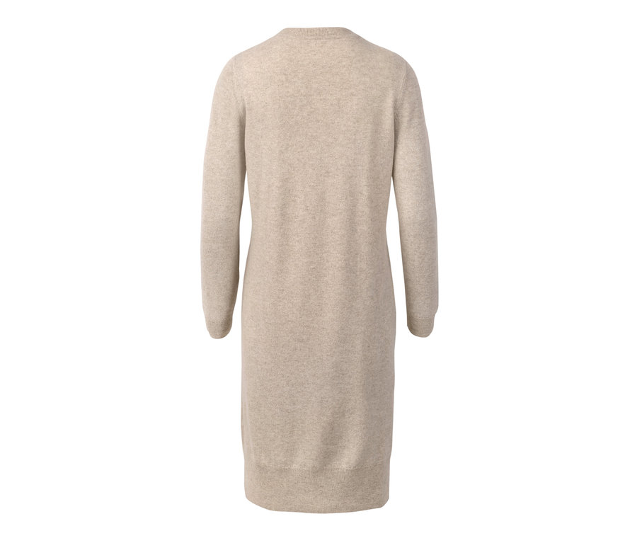 Rückansicht eines Cashmere-Strickkleids.