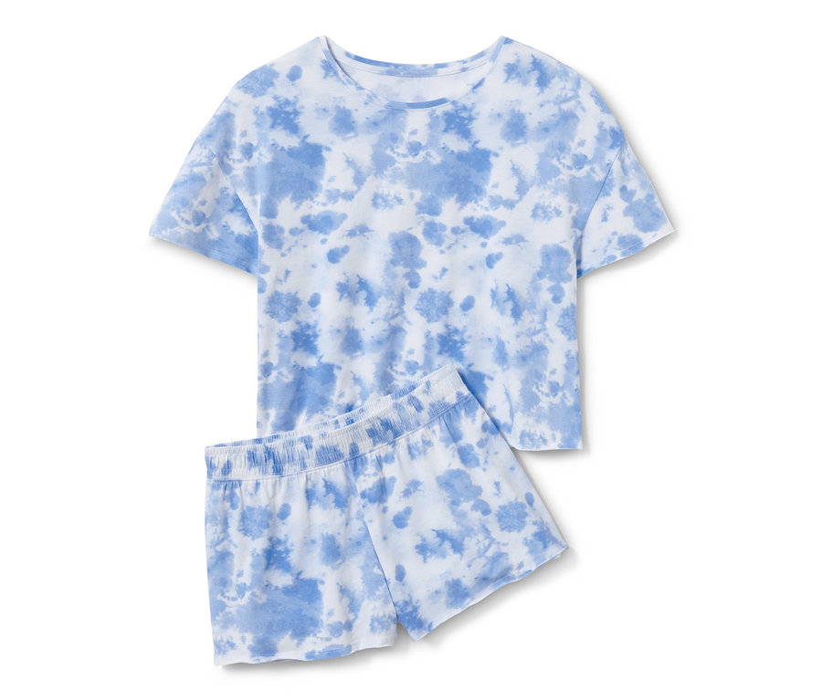 Ein blau-weiss gefärbtes Relax-Shorty.