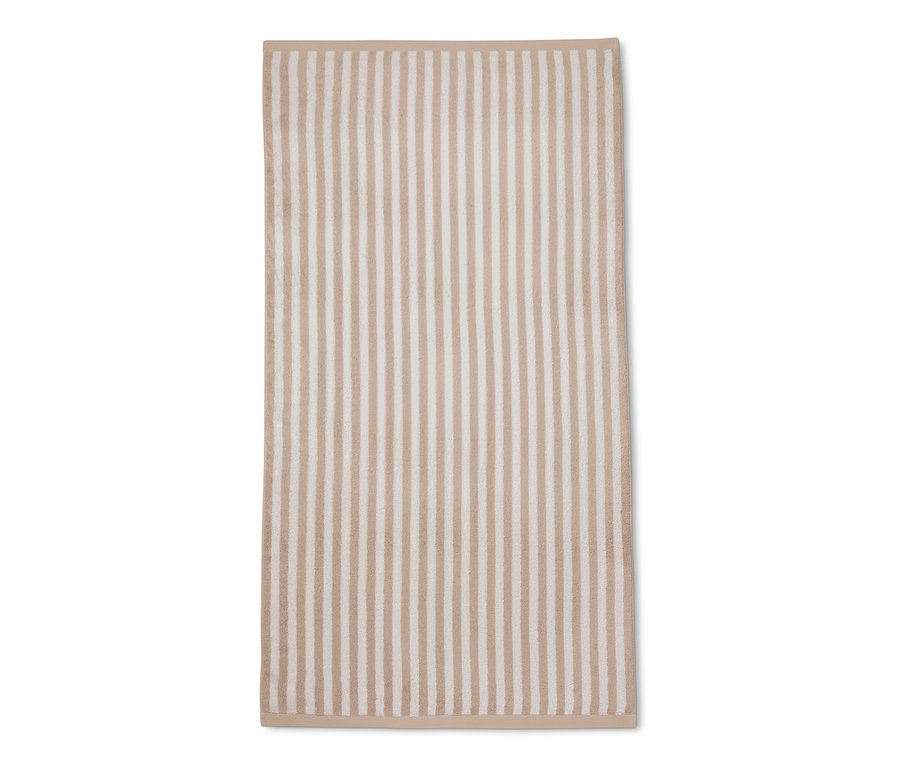 Beige gestreiftes Premium Badetuch XL.