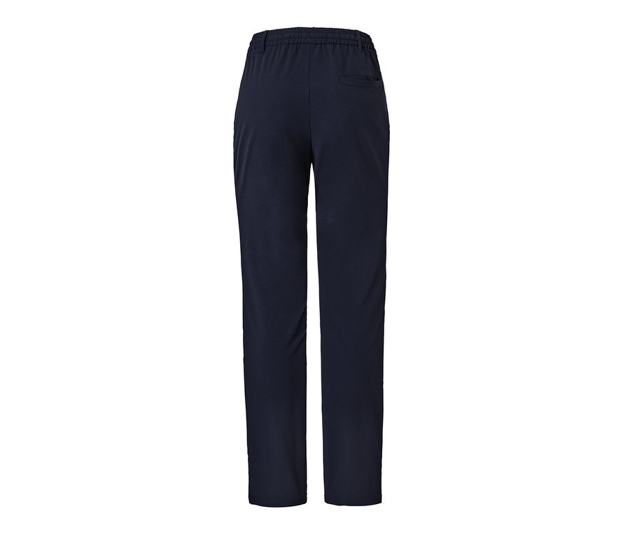 Dunkelblaue Softshell-Joggpants auf weißem Hintergrund.