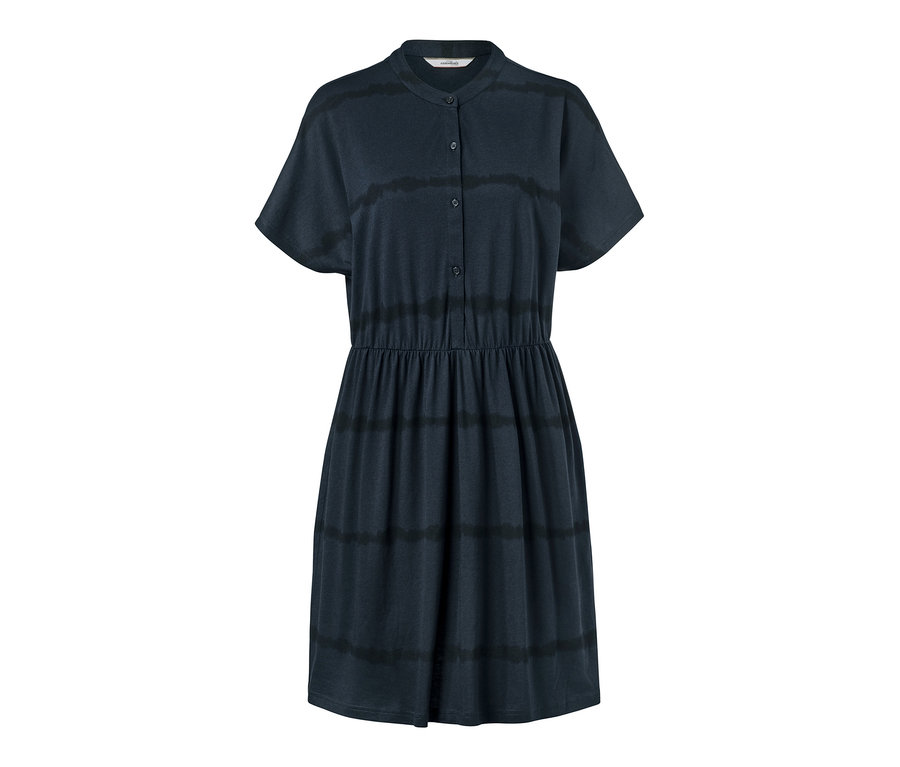 Jerseykleid mit Batikmuster.
