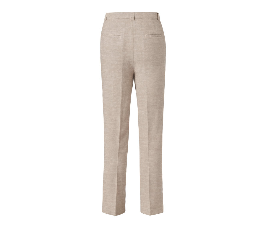 Beige Hose aus Leinenmix.