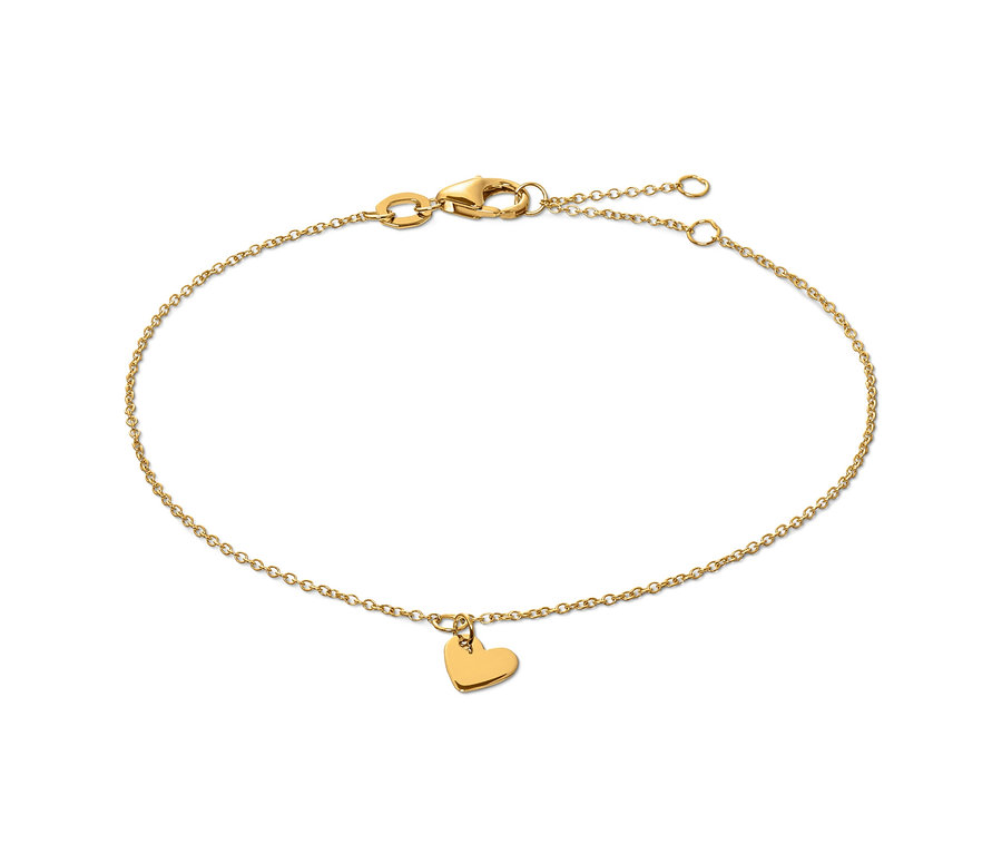 Gold-Armband mit Herzanhänger.