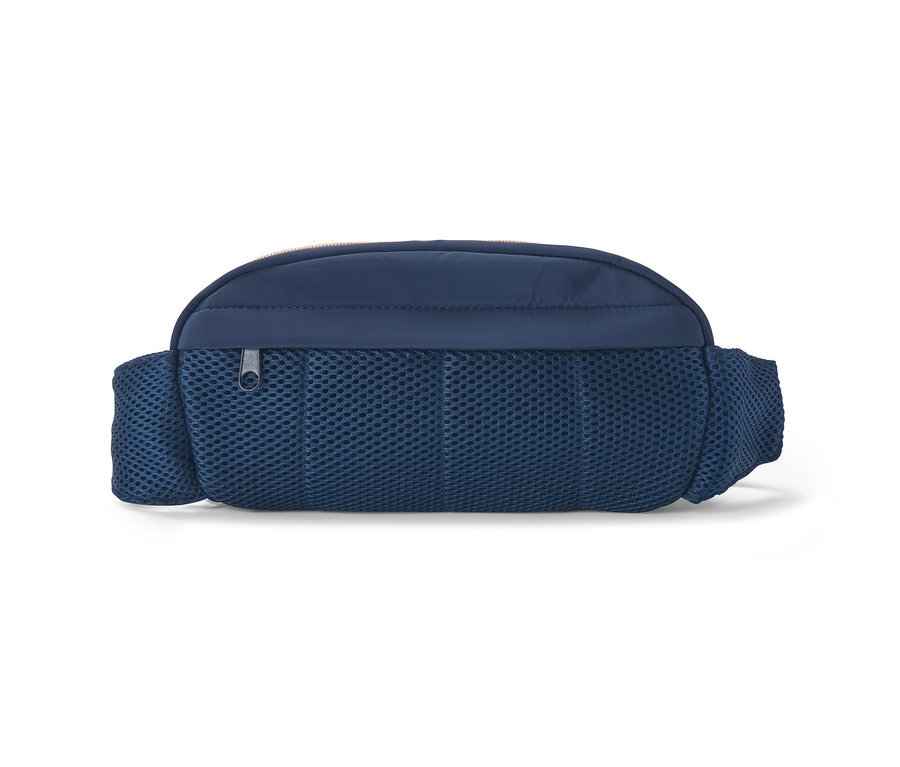 Blaue Sicherheits-Bauchtasche.