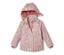 Rosa Kinder-Thermo-Regenjacke mit Einhorn- und Sternenmuster.