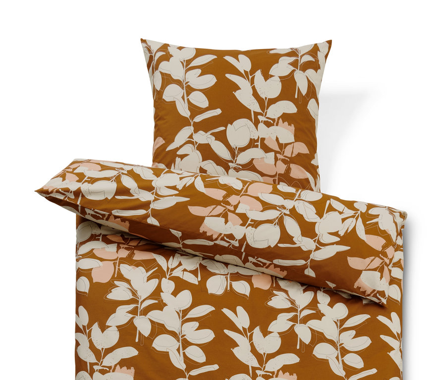 Braune Bettwäsche mit Blumenmuster, inklusive Premium-Baumwoll-Bettwäsche in Übergröße und Normalgröße.