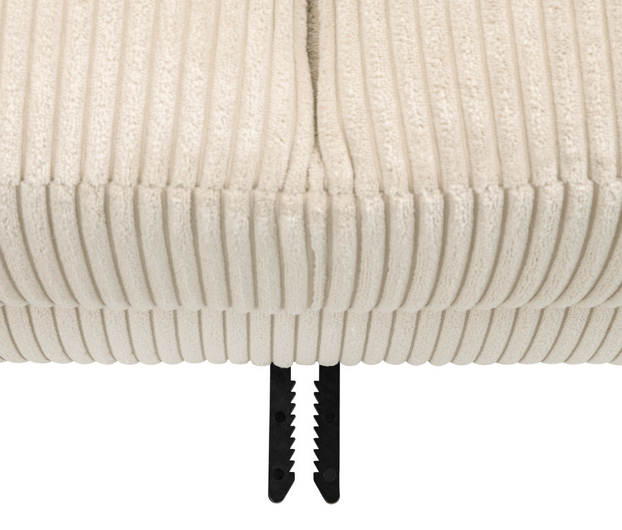 Detailansicht eines cremefarbenen Federkern Eck-Schlafsofas "Jenna".