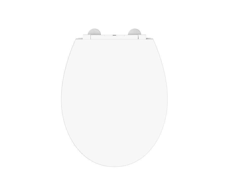 Draufsicht eines weißen Duroplast WC-Sitz mit LED-Nachtlicht.