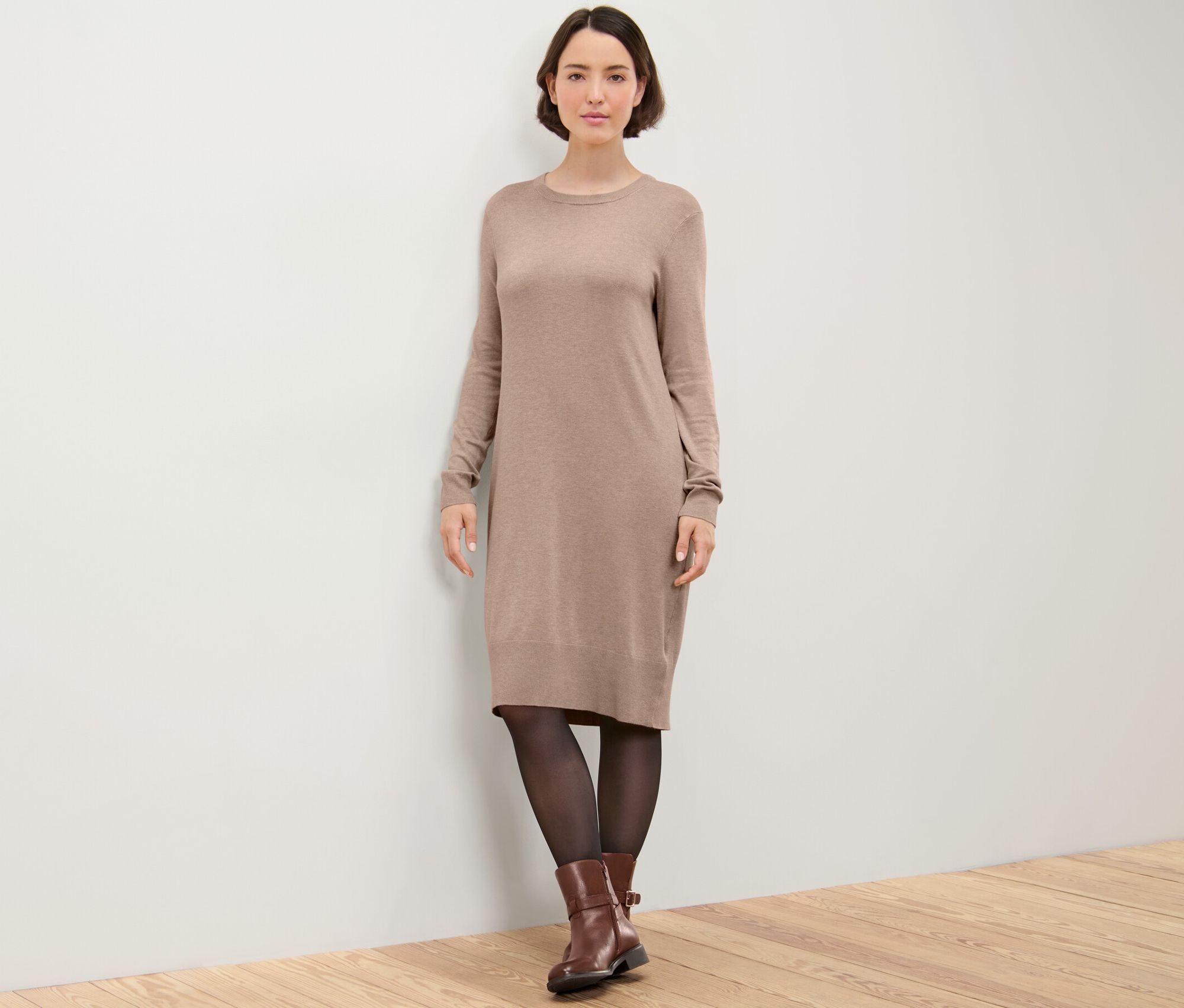 Thumbnail - Tchibo - Feinstrickkleid - Damen - Gr. L - beige